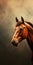 Brown Horse In Tonalist Style: Mobile Phone Lock Screen Background