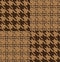 Brown houndstooth pattern patchwork fabric swatch