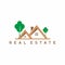 Brown house real estate logo template