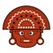 Brown Inca totem face illustration on white