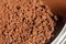 Brown instant coffee powder