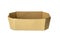 Brown isolated cardboard box on white background. Octagonal brown basket box without lid side view