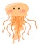 Brown jellyfish with happy face