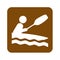 Brown kayaking recreational sign