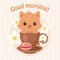 Brown kitten/cat in a tea/coffee cup