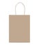 Brown kraft paper shopping bag with bottom gusset and rope handle