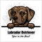 Brown Labrador - vector peeking dog head, dog breed