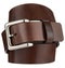 Brown leather belt with metal Cast buckle