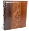 Brown leather book on wite backround