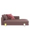 Brown leather corner sofa with pillows on a white background. 3d rendering