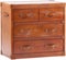 Brown leather drawer table chest isolated