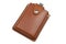 Brown leather flask for alcohol