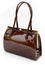 Brown leather handbag