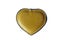 Brown leather heart on white background
