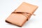 Brown leather long wallet