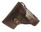 Brown leather old pistol holster with rivet isolated