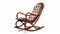 Brown Leather Rocking Chair In Traditional Japanese Style