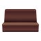 Brown leather sofa icon, cartoon style