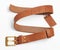 Brown leather spiral shape belt