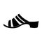 Brown leather women summer heels. Shoes for walking in the Park . Different shoes single icon in black style vector