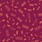 Brown line Acne icon isolated seamless pattern on red background. Inflamed pimple on the skin. The sebum in the clogged