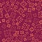 Brown line Cheese icon isolated seamless pattern on red background. Vector