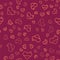 Brown line Heart heal icon isolated seamless pattern on red background. Vector Illustration