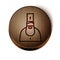 Brown line Priest icon isolated on white background. Wooden circle button. Vector
