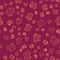 Brown line Sauna mitten icon isolated seamless pattern on red background. Mitten for spa. Vector