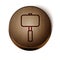 Brown line Sledgehammer icon isolated on white background. Wooden circle button. Vector