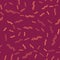 Brown line Snake icon isolated seamless pattern on red background. Vector