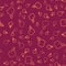 Brown line Vomiting man icon isolated seamless pattern on red background. Symptom of disease, problem with health