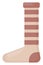Brown long sock, illustration, vector