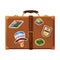 Brown Luggage Bag as Travel and Tourism Symbol Vector Illustration