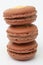 Brown macaroon on white background