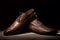 Brown mans handcrafted leather fashion shoes