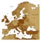 Brown map of Europe