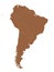 Brown Map of South America