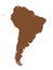 Brown Map of South America