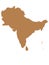 Brown map of South Asia