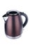 Brown matt painted stainless steel kettle on white background