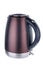 Brown matt painted stainless steel kettle on white background