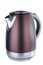 Brown matt painted stainless steel kettle on white background