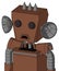 Brown Mech With Box Head And Sad Mouth And Two Eyes And Three Spiked