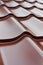 Brown metal roof tiles