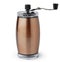 Brown metal spice mill on white background