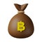 Brown Money Bag Baht 3D Illustration