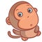 Brown monkey cartoon gesture scene