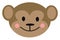 Brown monkey smiling face illustration vector