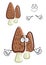 Brown morel mushroom cartoon character